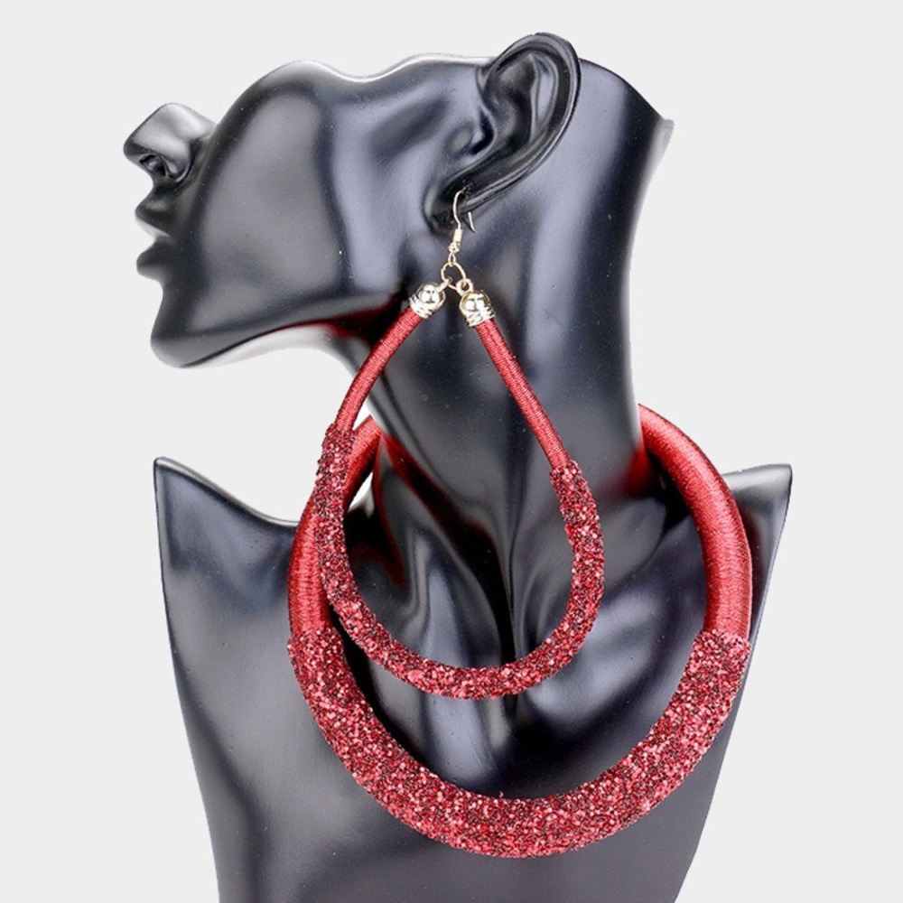 Glitter Cluster Detail Cord Collar Necklace Set